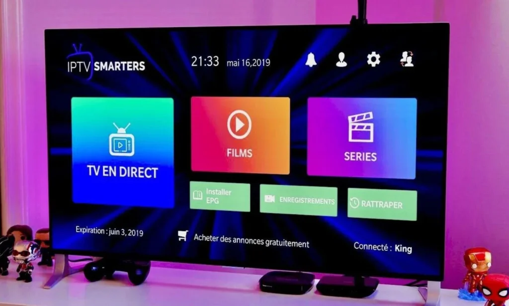 Screenshot of IPTV Smarter application on a smart TV displaying premium channels and content. Experience the best IPTV service with IPTV Smarter, offering a premium selection of channels and content. Elevate your entertainment with the best IPTV subscription for premium viewing experience.